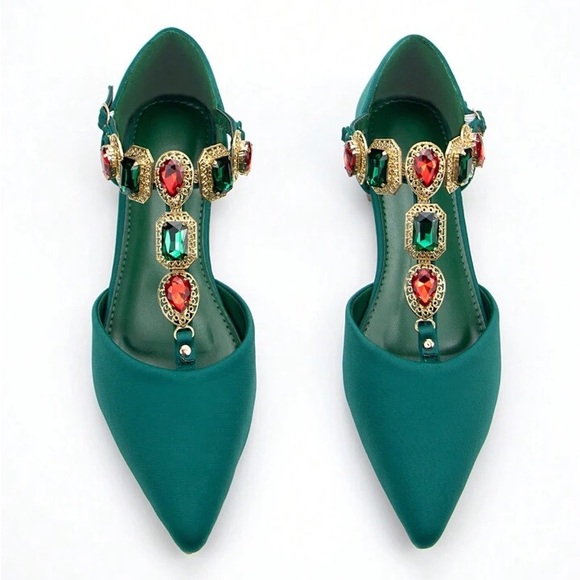 Shoes - Luxe Rhinestone Embellished Flats